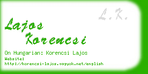 lajos korencsi business card